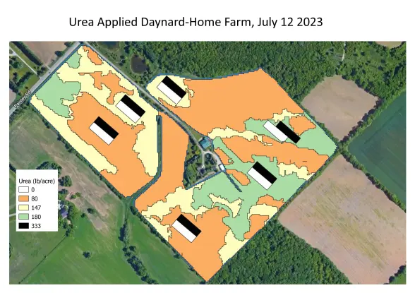 Rates of Urea Application, Daynard-Home, July 12 2024